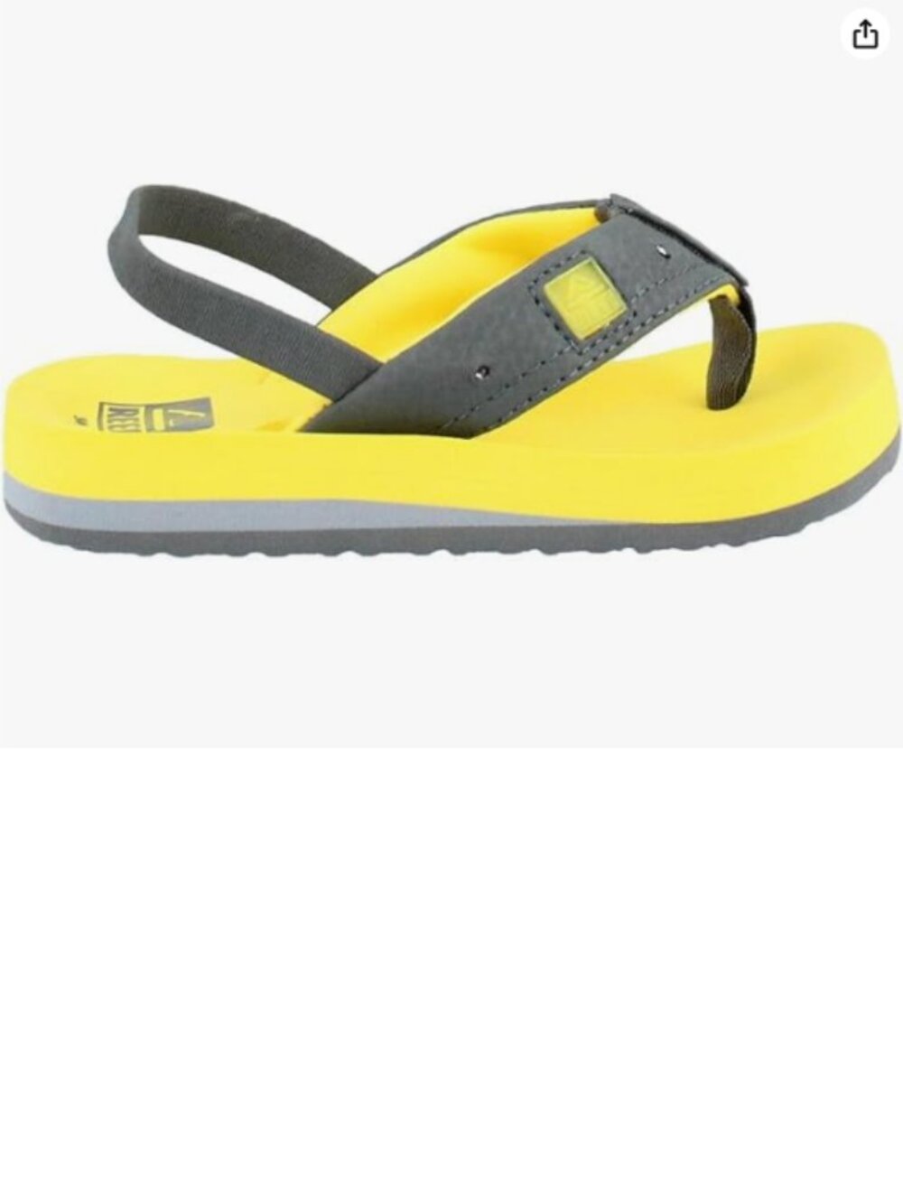 NEW REEF Kid's Ahi Lights Light-Up Sandals, Yellow/Grey, 5/6 M